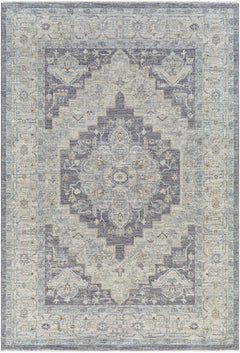 Sema Blue Medallion Thick Luxe Area Rug - Ornate Home