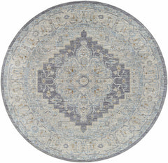 Sema Blue Medallion Thick Luxe Area Rug - Ornate Home