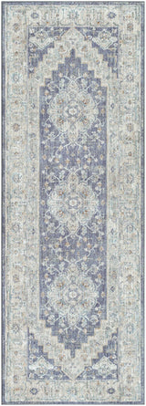 Sema Blue Medallion Thick Luxe Area Rug - Ornate Home