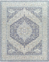 Sema Blue Medallion Thick Luxe Area Rug - Ornate Home