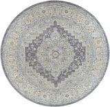 Sema Blue Medallion Thick Luxe Area Rug - Ornate Home
