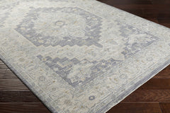 Sema Blue Medallion Thick Luxe Area Rug - Ornate Home