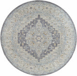 Sema Blue Medallion Thick Luxe Area Rug - Ornate Home