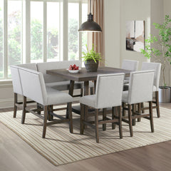 Seneca Brown 8-Piece Counter Height Dining Set