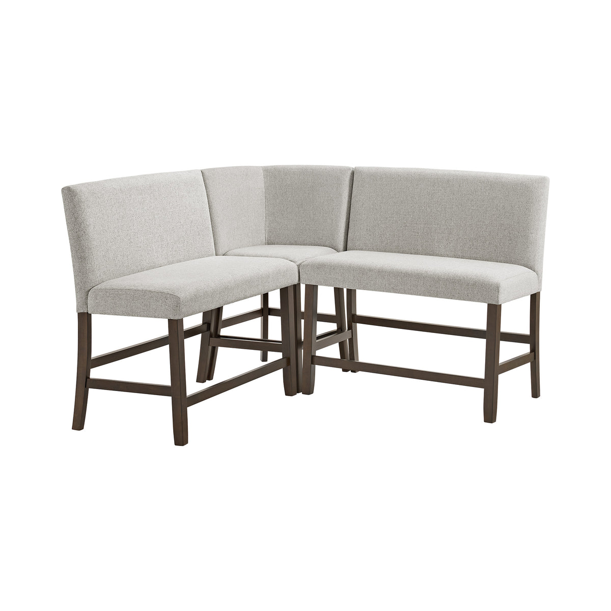 Seneca Brown/Grey 3-Piece Counter Corner Bench - Ornate Home