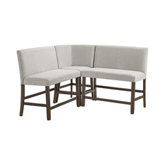 Seneca Brown/Grey 3-Piece Counter Corner Bench