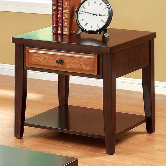 Seneca Dark Oak/Dark Cherry End Table - Ornate Home