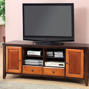Seneca Dark Oak/Dark Cherry TV Console - Ornate Home