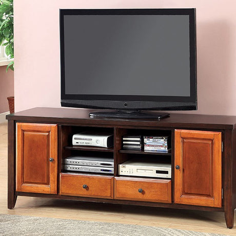 Seneca Dark Oak/Dark Cherry TV Console - Ornate Home