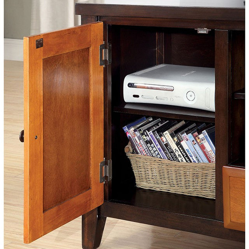 Seneca Dark Oak/Dark Cherry TV Console - Ornate Home