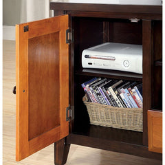 Seneca Dark Oak/Dark Cherry TV Console - Ornate Home