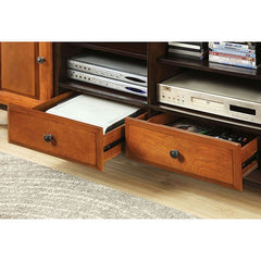Seneca Dark Oak/Dark Cherry TV Console - Ornate Home