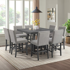 Seneca Grey 9-Piece Counter Height Dining Set - Ornate Home