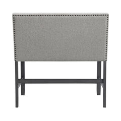 Seneca Grey Counter Bench with Upholstered Back - Ornate Home