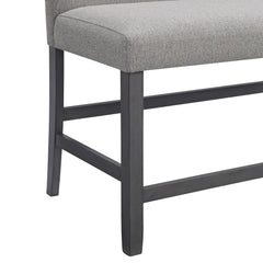 Seneca Grey Counter Bench with Upholstered Back - Ornate Home