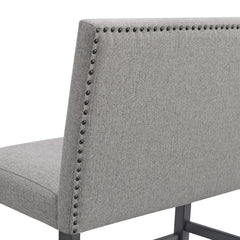 Seneca Grey Fabric 3-Piece Counter Corner Bench