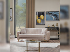 Senfoni Beige 3-pieces (Sofa & Loveseat & Chair) Living Room Set - Ornate Home