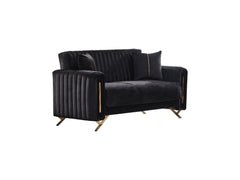 Senfoni Black 3-pieces (Sofa & Loveseat & Chair) Living Room Set - Ornate Home
