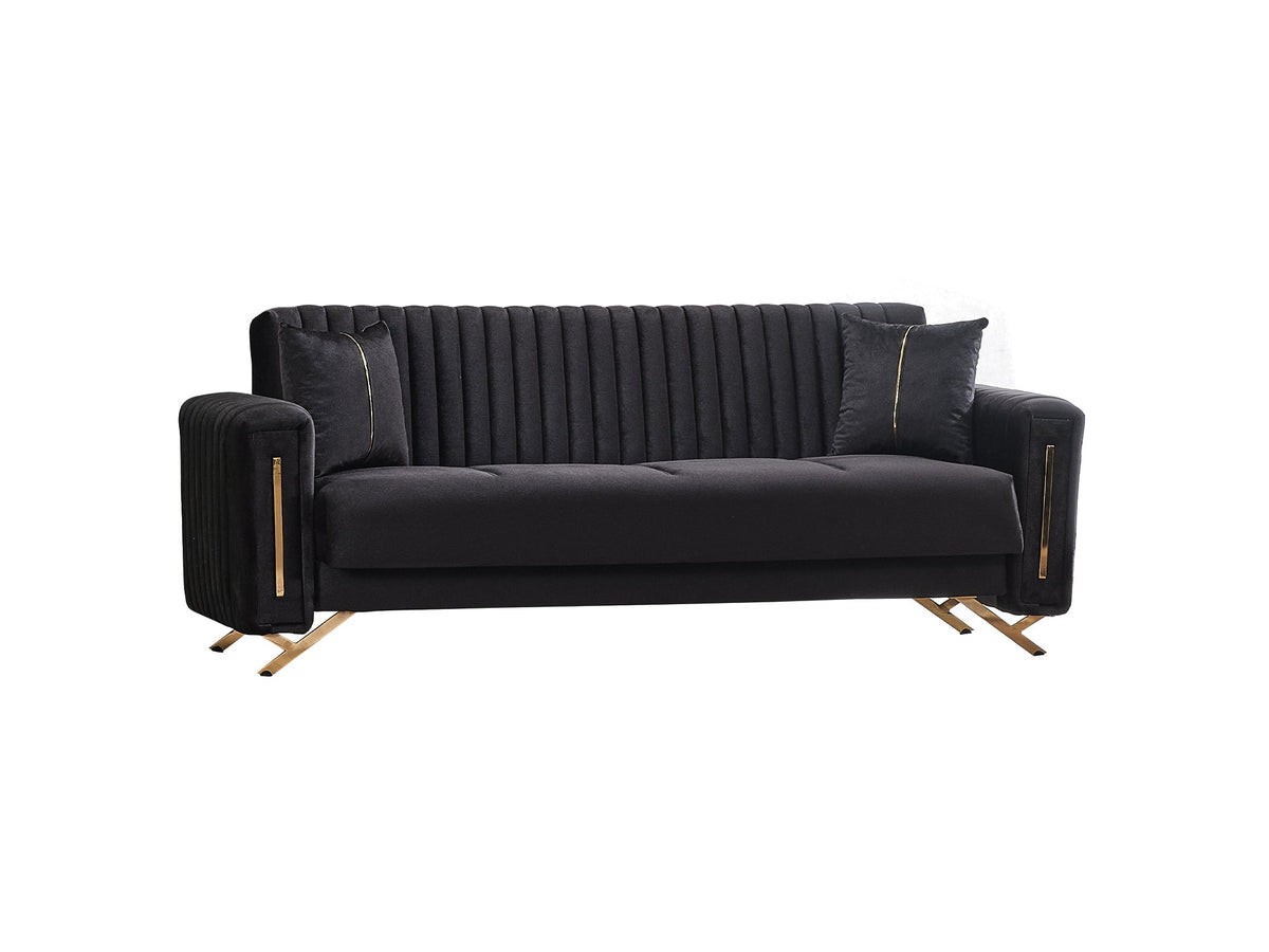 Senfoni Black 3-pieces (Sofa & Loveseat & Chair) Living Room Set - Ornate Home