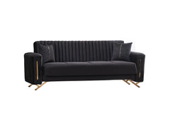 Senfoni Black 3-pieces (Sofa & Loveseat & Chair) Living Room Set - Ornate Home
