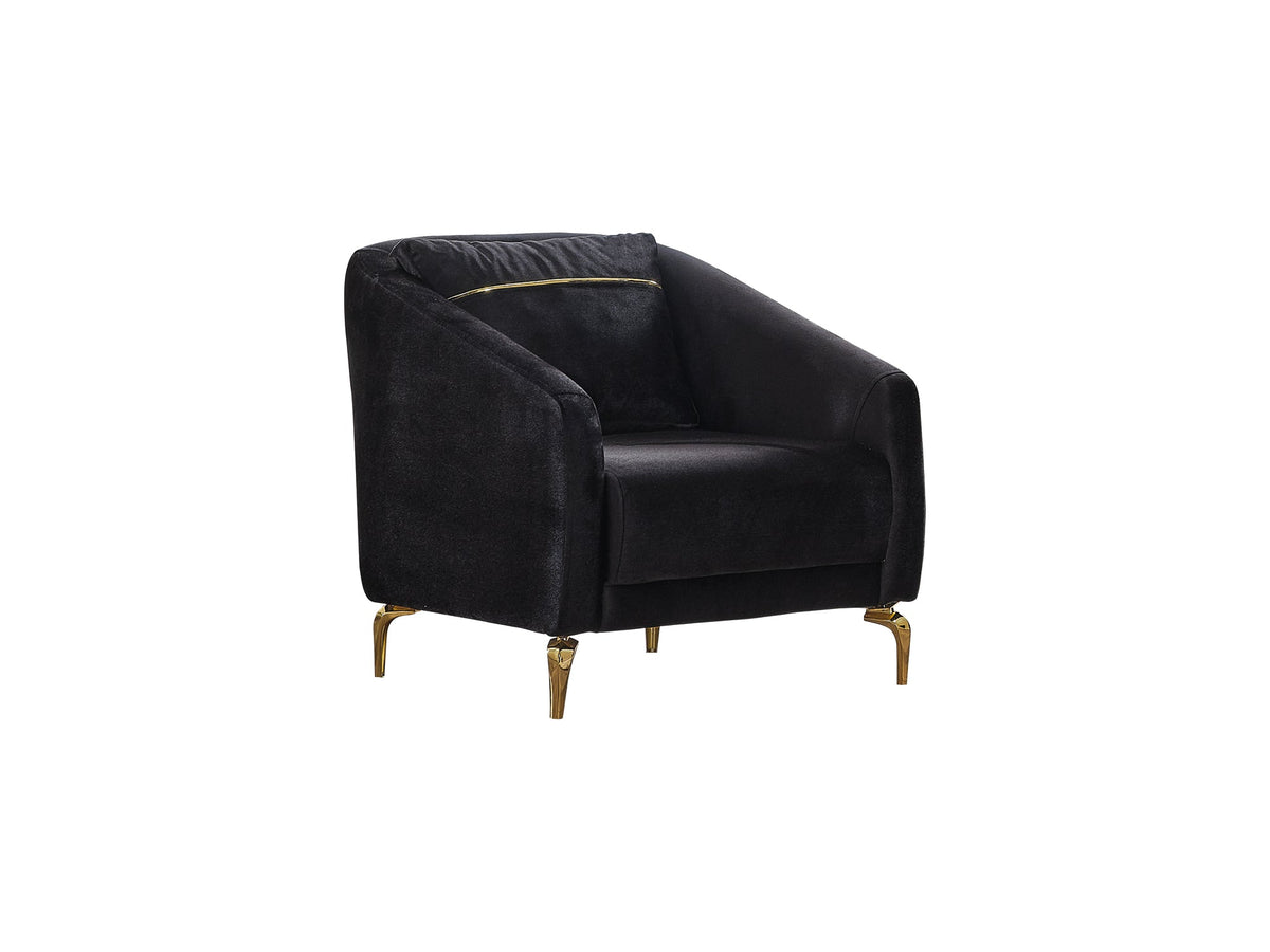 Senfoni Black 3-pieces (Sofa & Loveseat & Chair) Living Room Set - Ornate Home