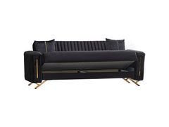 Senfoni Black Convertible Sofa - Ornate Home