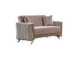 Senfoni Beige Convertible Loveseat