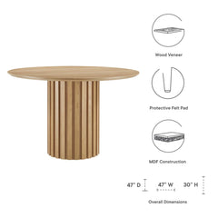 Senja Oak 47" Round Dining Table - Ornate Home