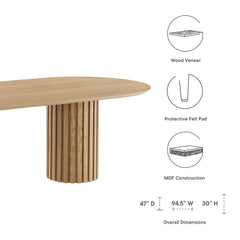 Senja Oak 95" Oval Dining Table - Ornate Home