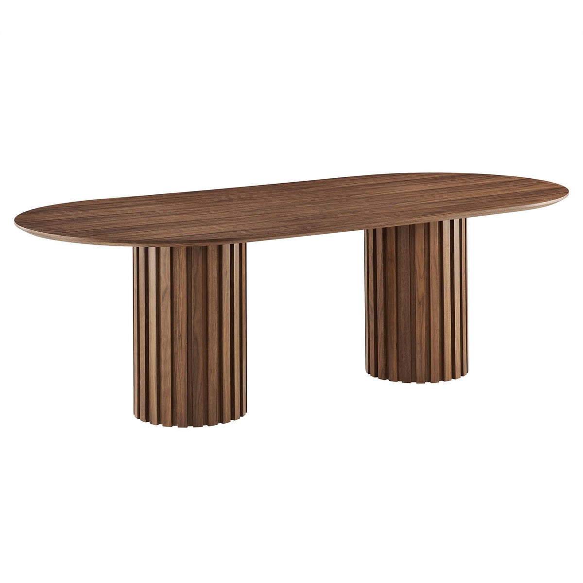 Senja Walnut 95" Oval Dining Table - Ornate Home