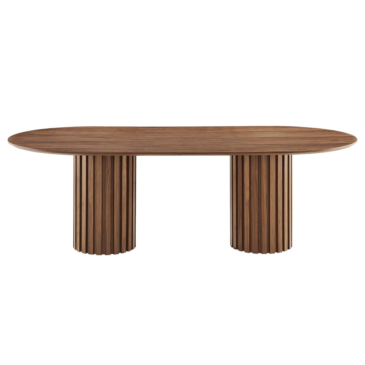 Senja Walnut 95" Oval Dining Table - Ornate Home