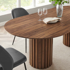 Senja Walnut 95" Oval Dining Table - Ornate Home