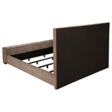 Senna Brown Upholstered Eastern King Audio Flame Visualizer Bed - Ornate Home