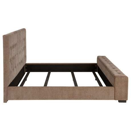 Senna Brown Upholstered Queen Audio Flame Visualizer Bed - Ornate Home