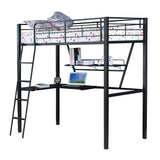 Senon Silver & Black Loft Bed & Desk - Ornate Home