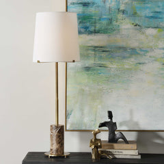 Sepia Brown Marble Buffet Lamp - Ornate Home