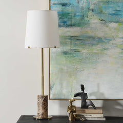 Sepia Brown Marble Buffet Lamp - Ornate Home