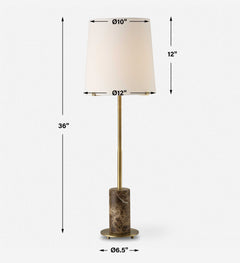Sepia Brown Marble Buffet Lamp - Ornate Home