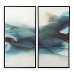 September Desert Multicolor Modern Watercolor Art (Set of 2) - Ornate Home
