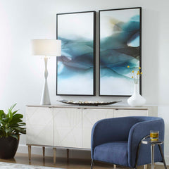 September Desert Multicolor Modern Watercolor Art (Set of 2) - Ornate Home
