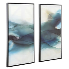 September Desert Multicolor Modern Watercolor Art (Set of 2) - Ornate Home