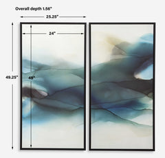 September Desert Multicolor Modern Watercolor Art (Set of 2) - Ornate Home