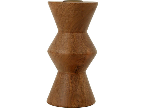 Sequence Brown Small Wooden Candle Holder - Ornate Home