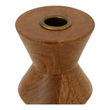 Sequence Brown Small Wooden Candle Holder - Ornate Home