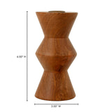 Sequence Brown Small Wooden Candle Holder - Ornate Home