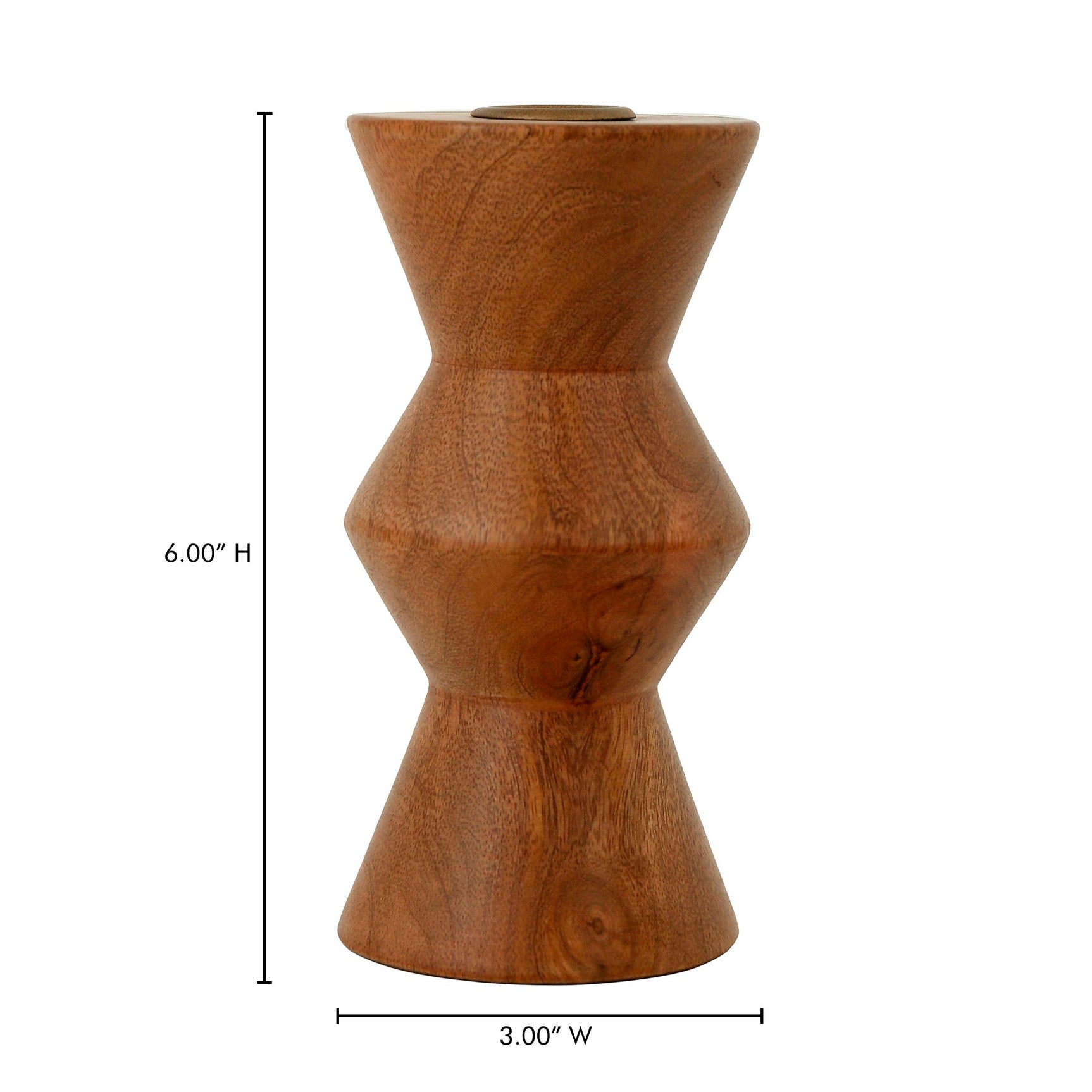 Sequence Brown Small Wooden Candle Holder - Ornate Home