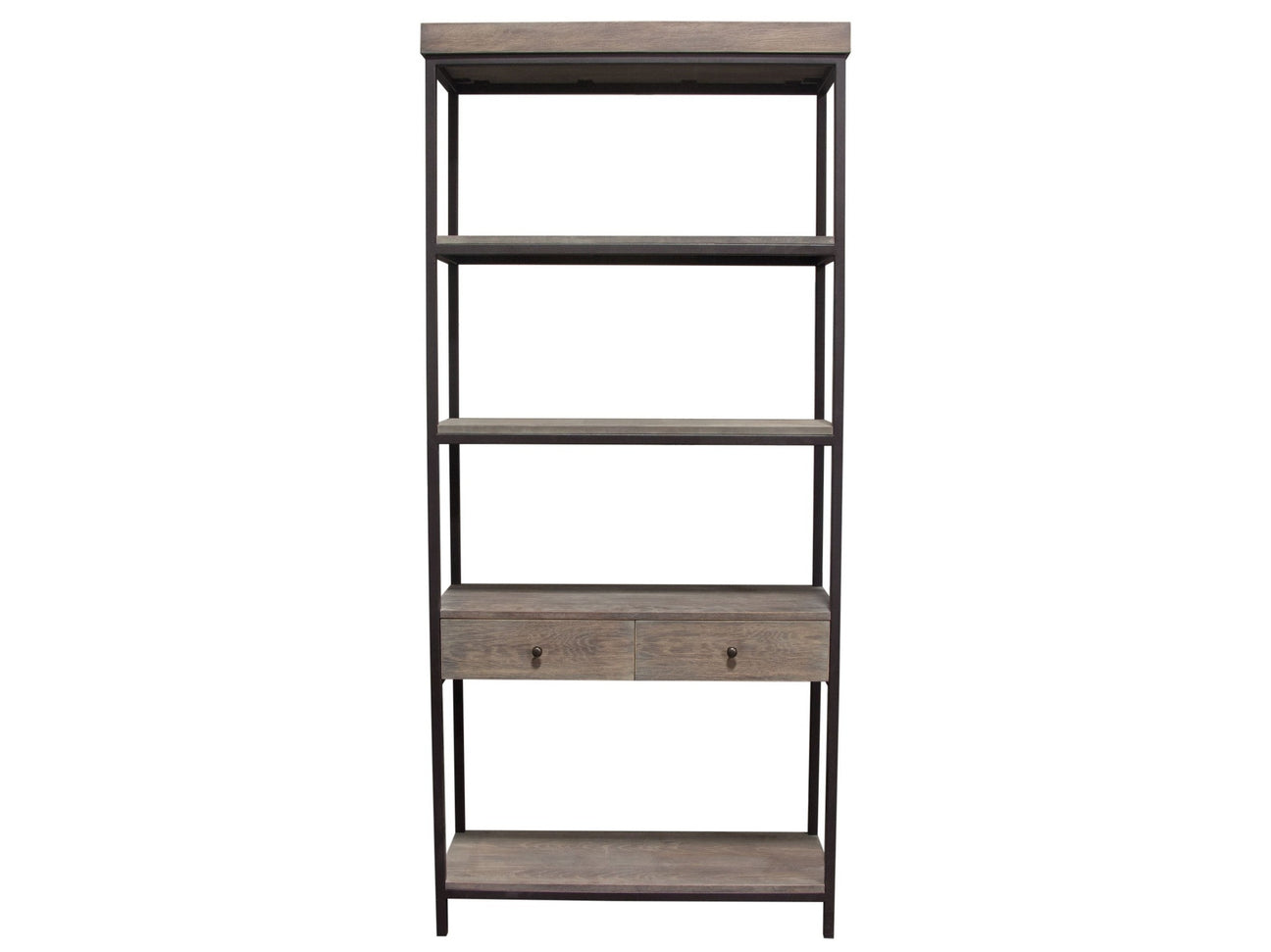 Sequoia Grey Oak 2-Drawered Shelf Unit - Ornate Home