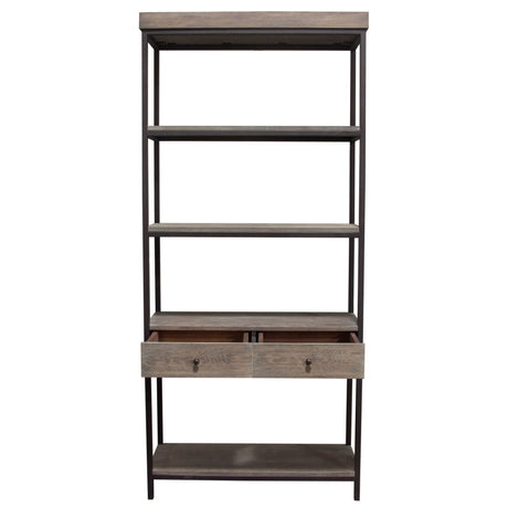 Sequoia Grey Oak 2-Drawered Shelf Unit - Ornate Home