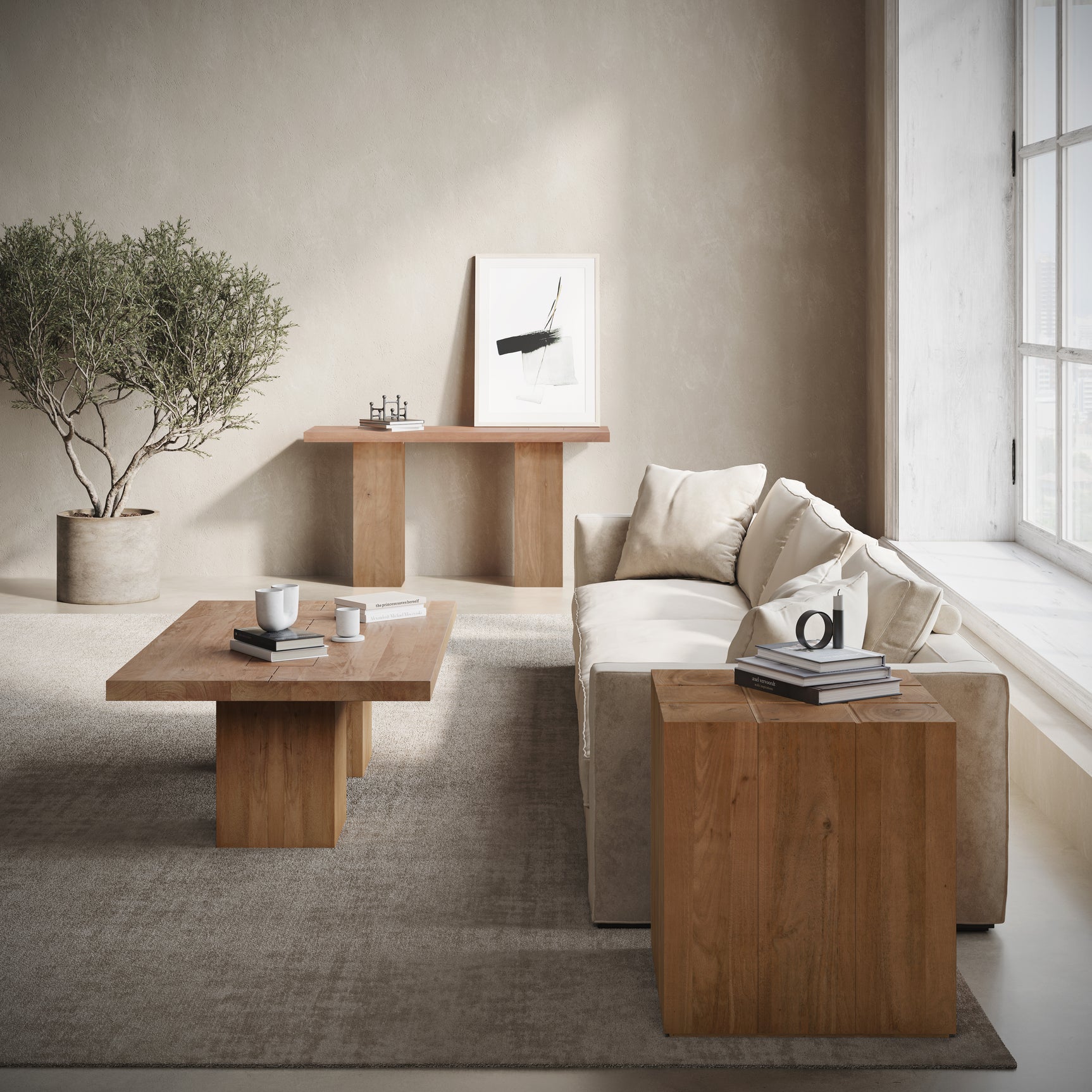 Sequoia Natural Oak Console Table - Ornate Home