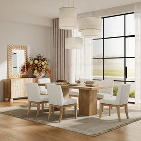 Sequoia Natural Oak Dining Table w/ 6 Chairs - Ornate Home